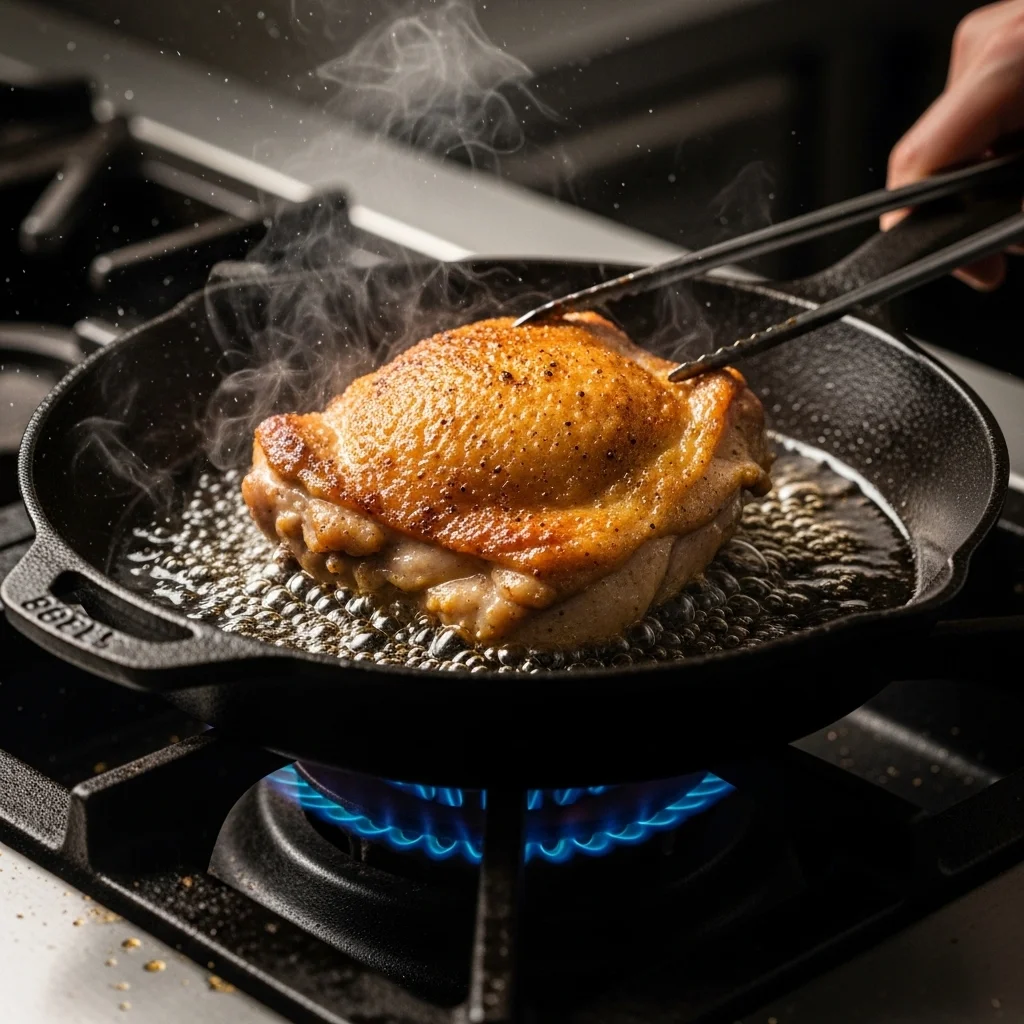cooking smothered chicken recipe in skillet