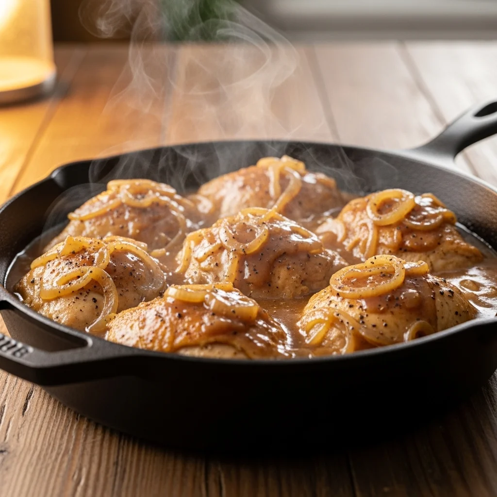 Tender smothered chicken recipe with rich gravy