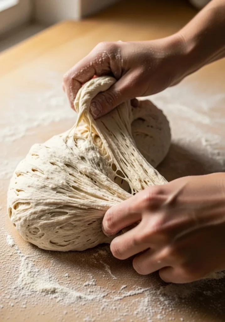 Soft & Fluffy Sourdough Sandwich Bread Recipe (Beginner-Friendly Guide) 4 kneading sourdough sandwich bread dough
