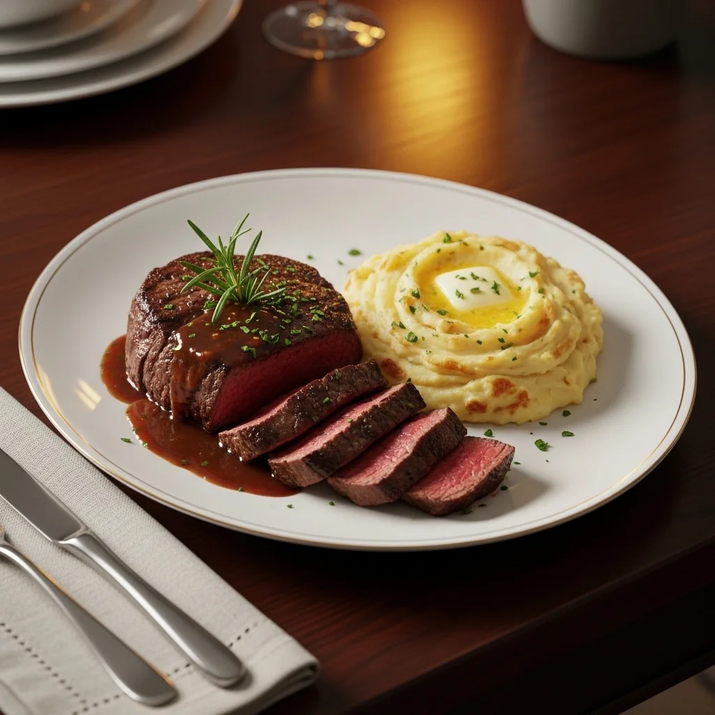 beef round steak recipe served with sauce