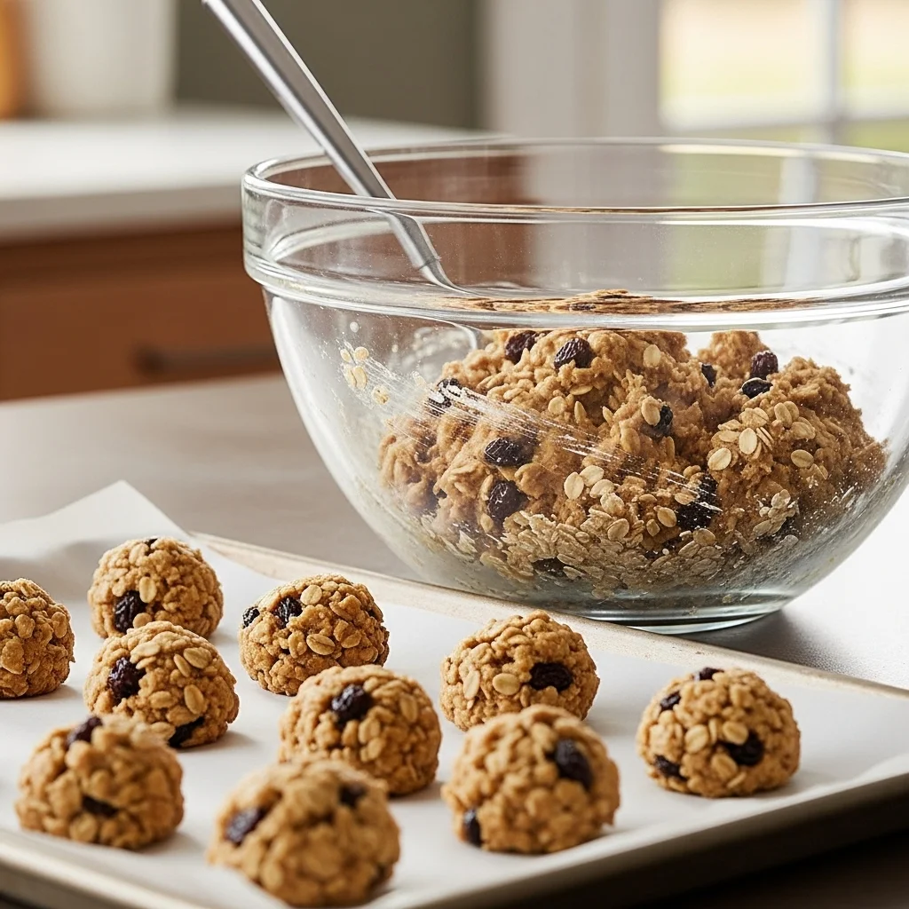 preparing quaker oatmeal cookie recipe dough