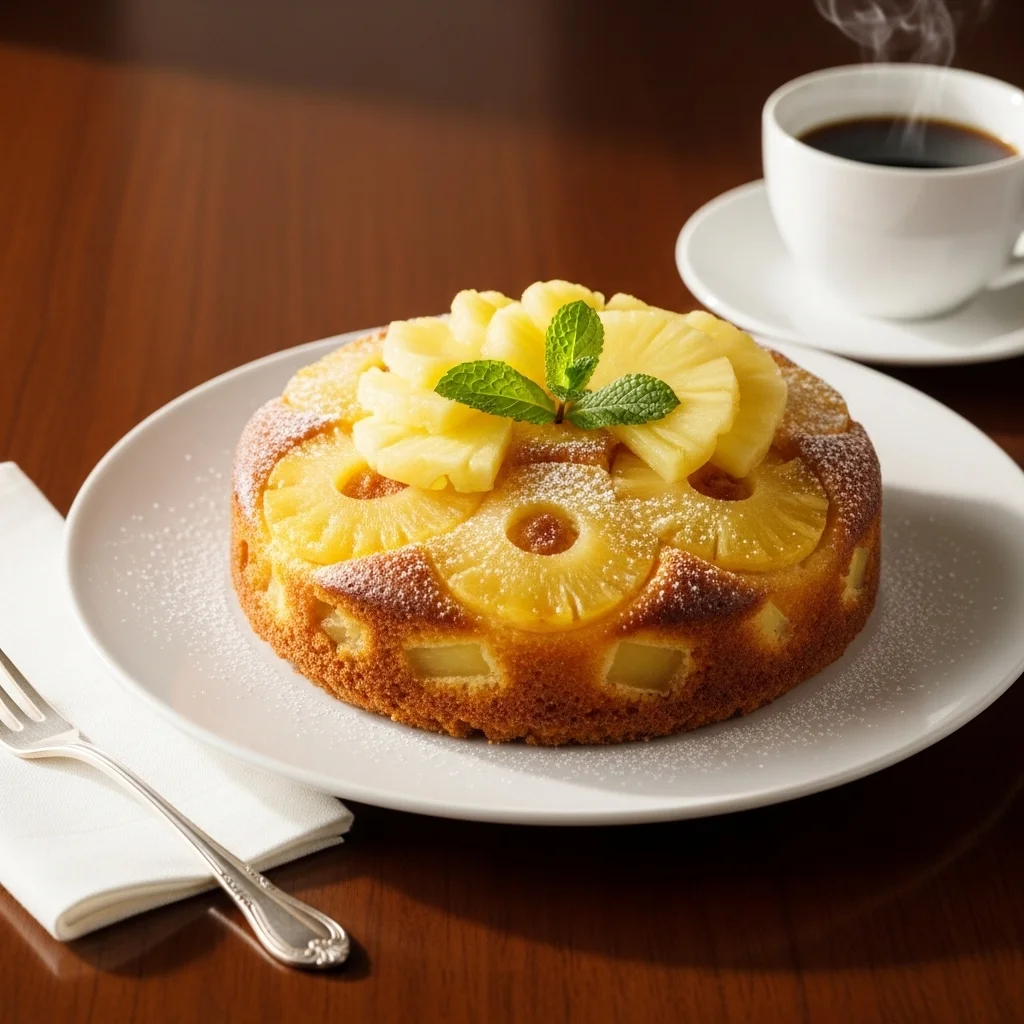 freshly baked pineapple cake recipe served on plate