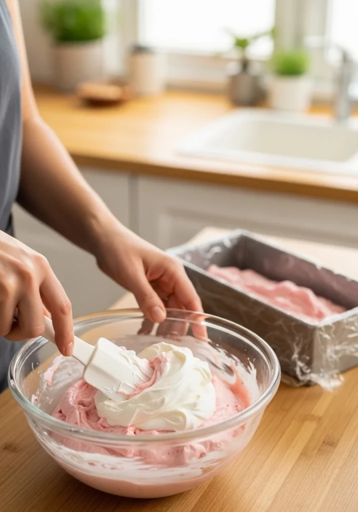 Step-by-step preparation of homemade strawberry ice cream without an ice cream maker