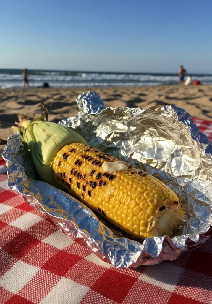 corn on cob beach picnic food