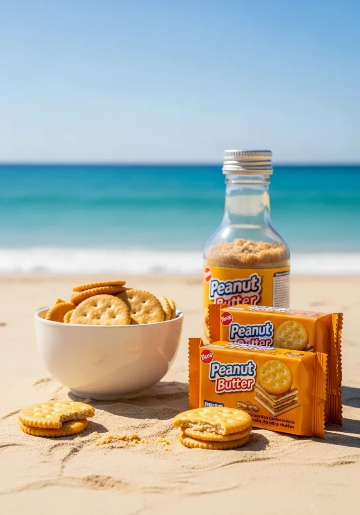 crackers with nut butter beach snack