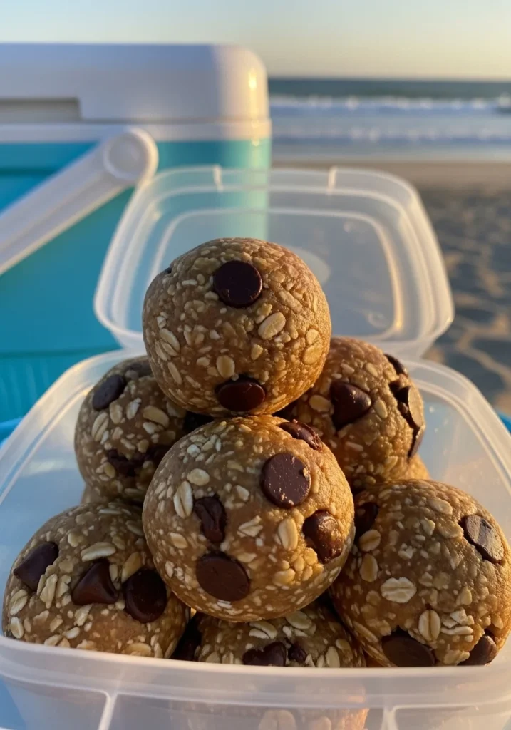 peanut butter energy balls healthy snack beach