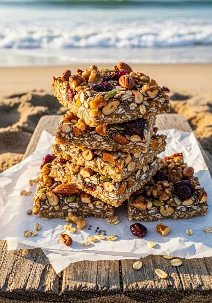 homemade granola bars beach snack healthy
