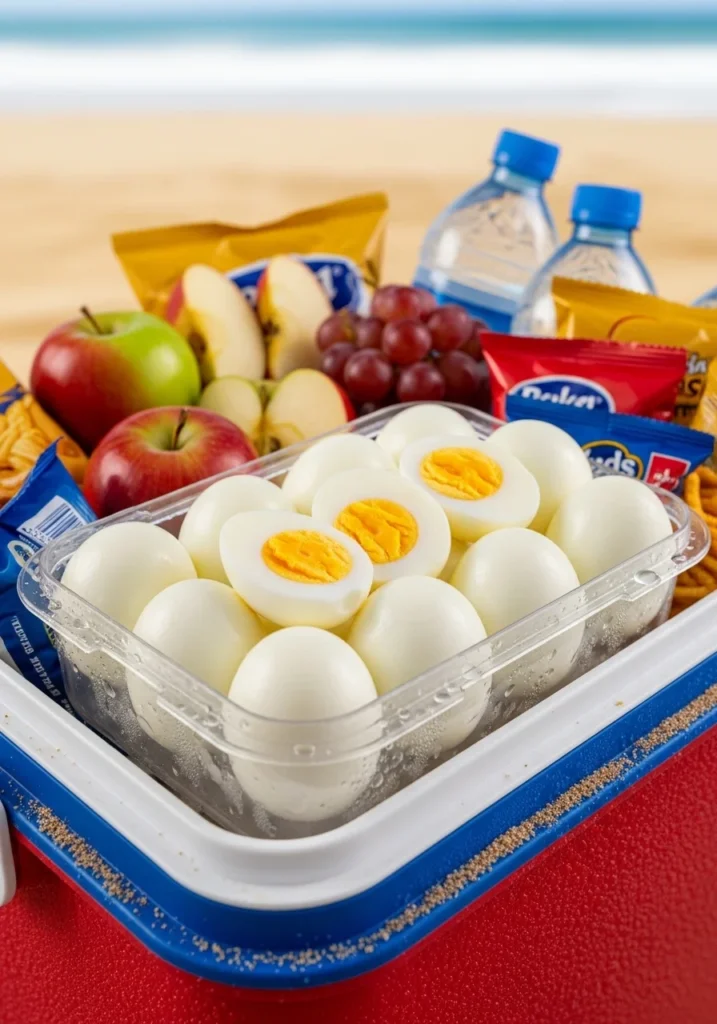 hard boiled eggs beach snack protein