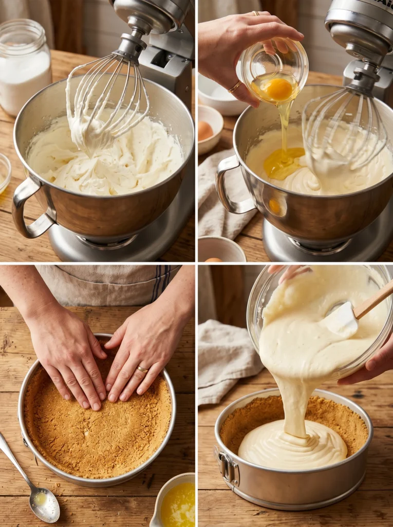 How to make Philadelphia cream cheesecake filling step by step