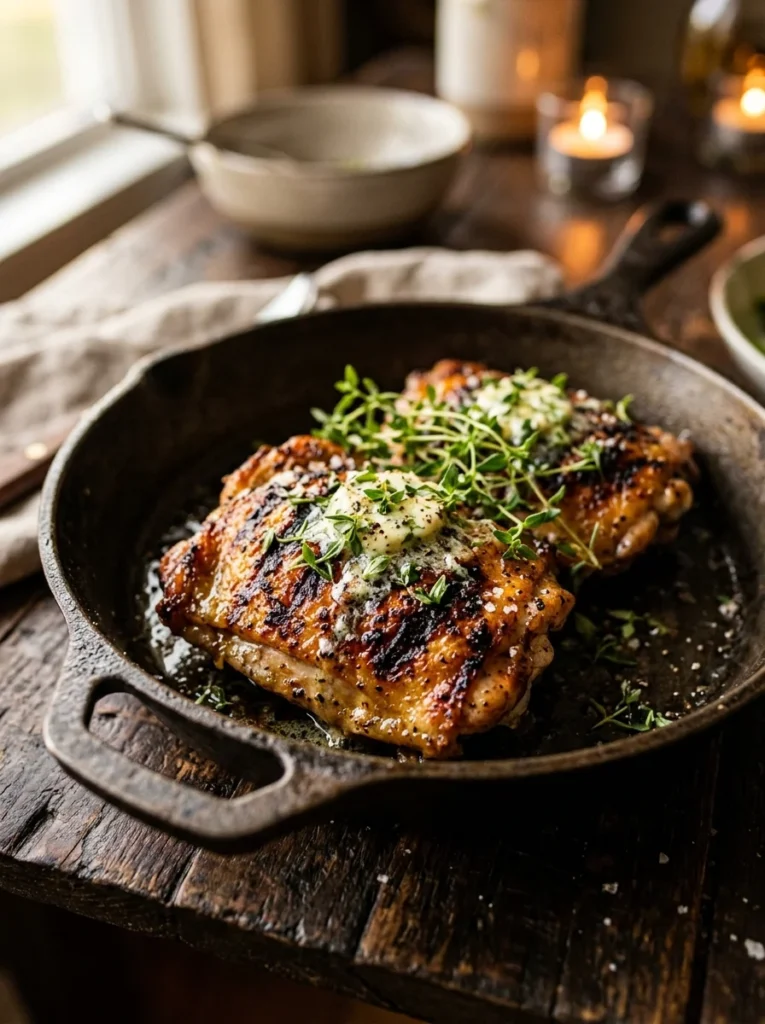 grilled chicken thighs with herb butter summer dinner ideas