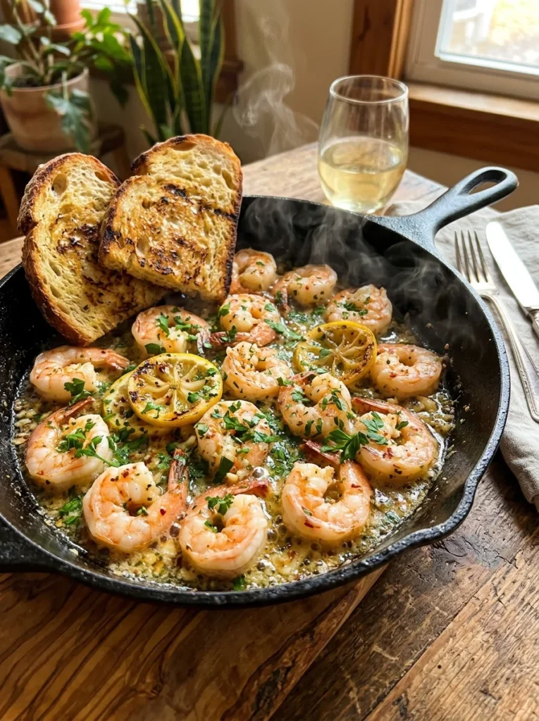 garlic butter shrimp grilled bread quick 30 minute summer dinner