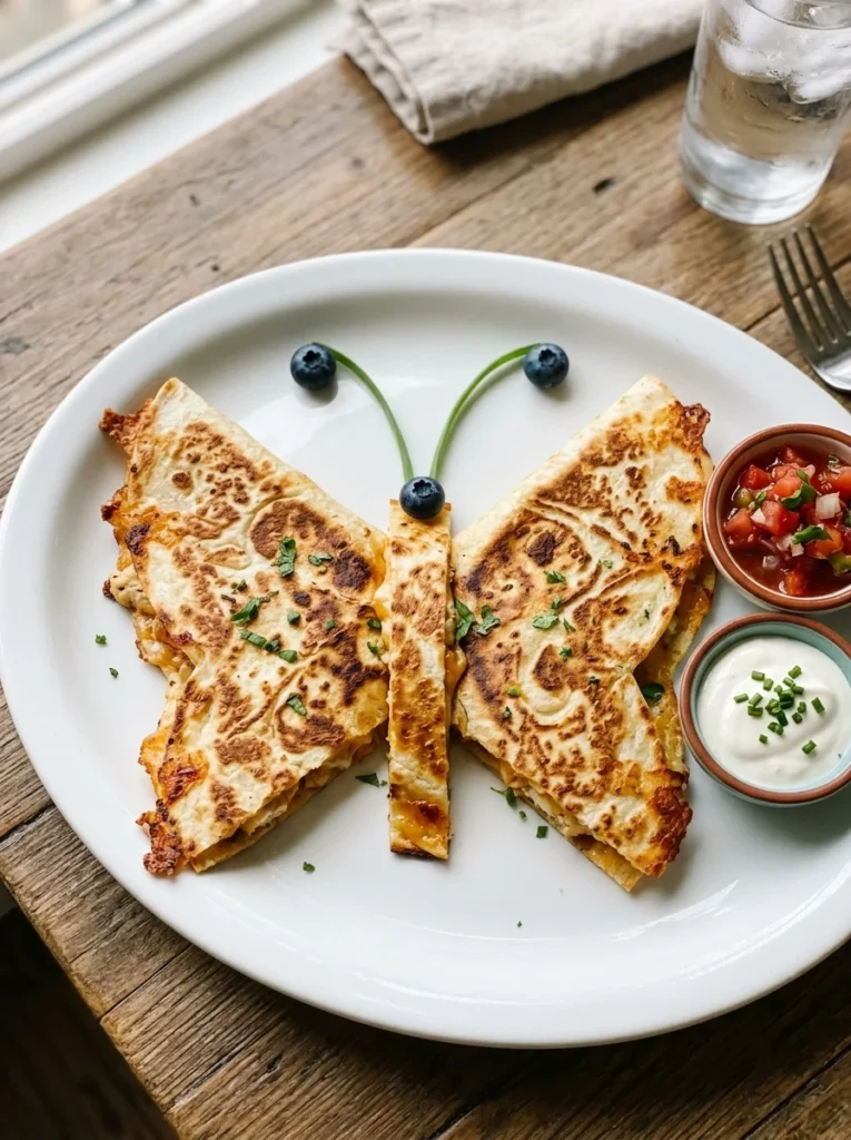Butterfly quesadilla whimsy food creative lunch idea for kids
