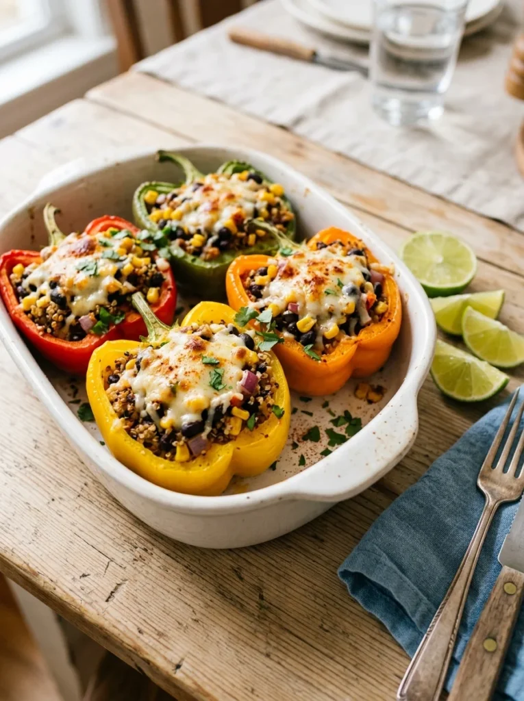 stuffed bell peppers quinoa healthy summer dinner ideas vegetarian