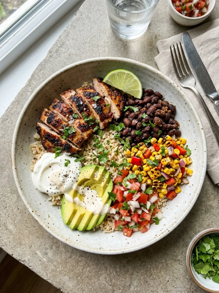 chipotle chicken burrito bowl easy summer weeknight dinner