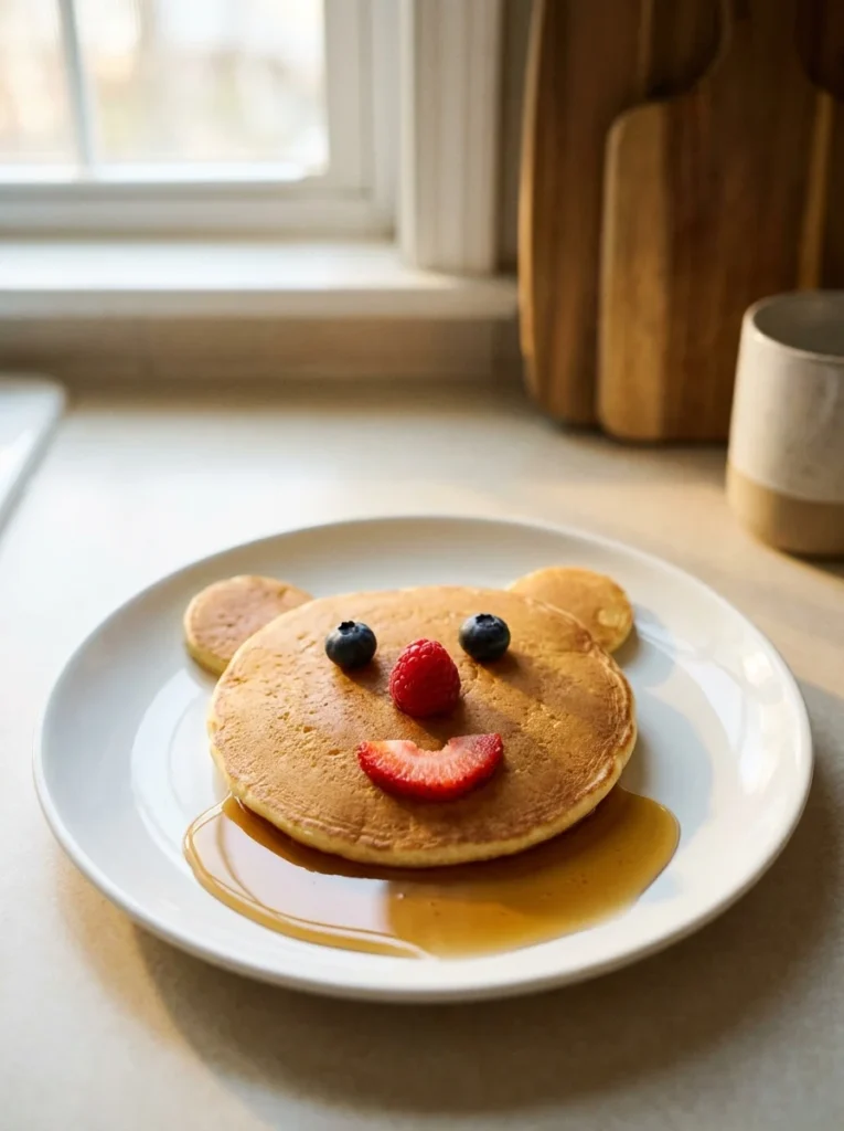 Bear pancakes whimsical brunch food idea for kids weekend breakfast
