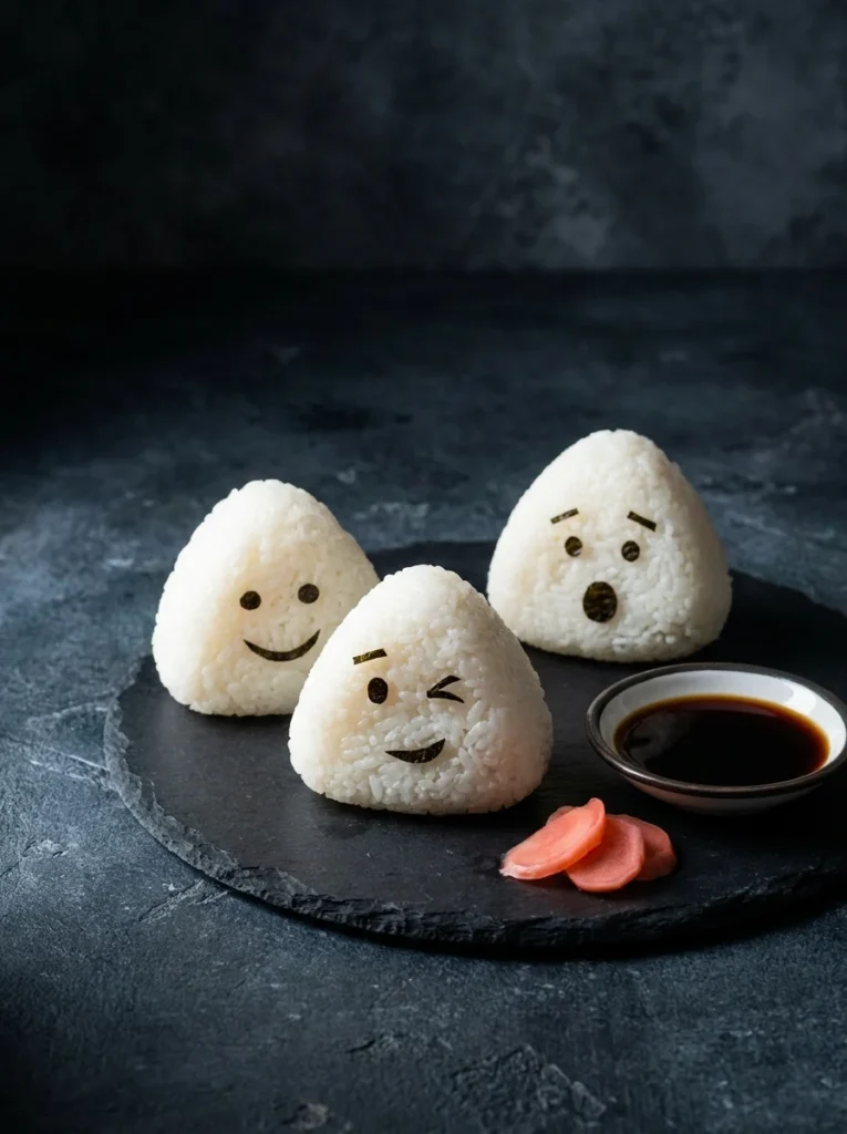 Rice ball characters onigiri style whimsy food for kids lunchbox