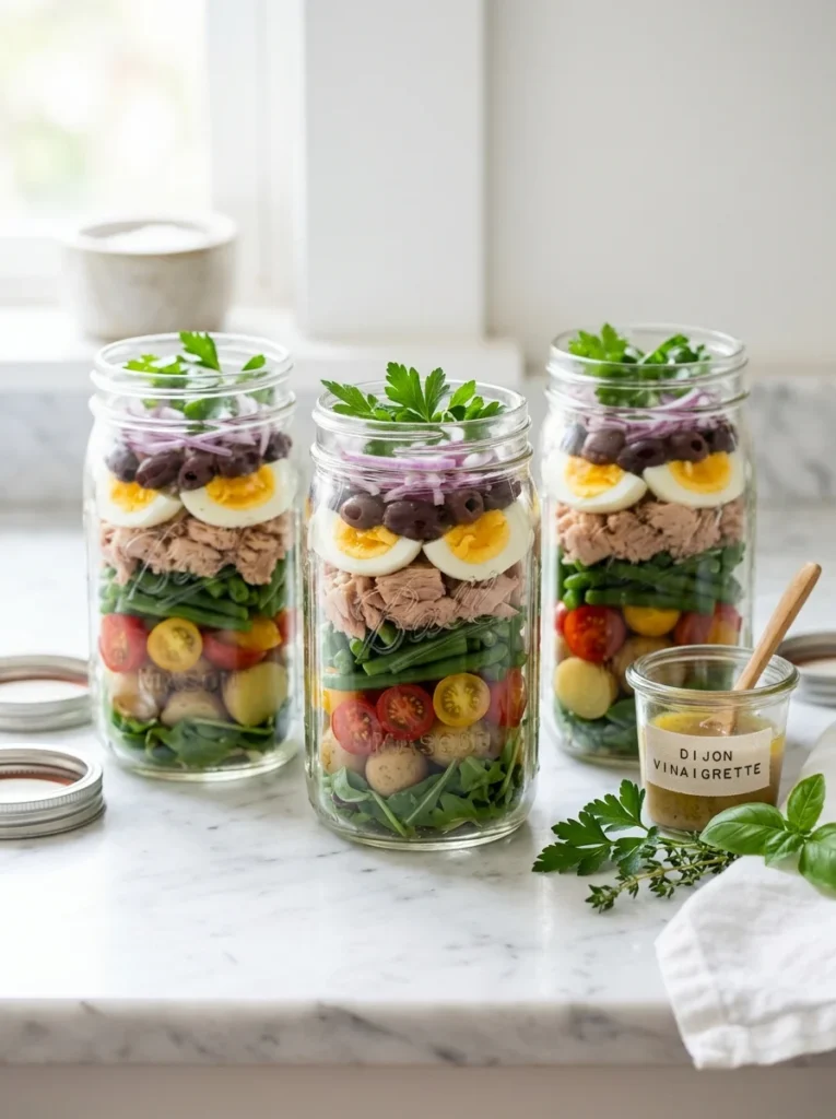 mason jar nicoise salad make ahead summer dinner ideas