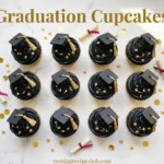 graduation cupcakes with fondant caps and gold tassels
