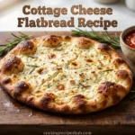 Cottage cheese flatbread recipe — golden, crispy, low-carb flatbread on a wood board