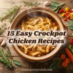 Easy crockpot chicken recipes in a slow cooker with herbs and vegetables